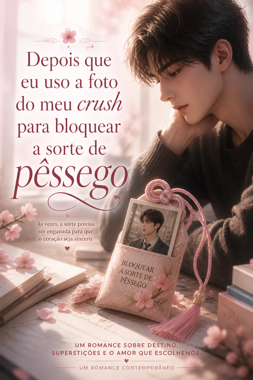 Depois que eu uso a foto do meu crush para bloquear a sorte de pêssego